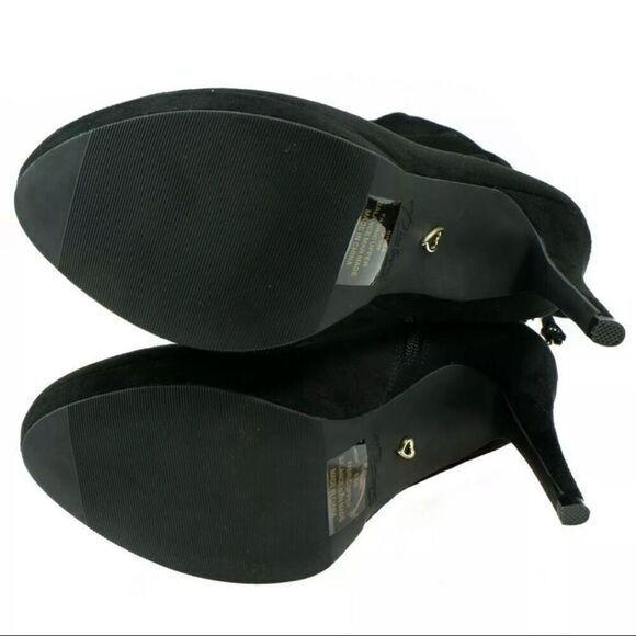 NWT Thalia Brisa Gorgeous Sz 7 W Knee High Black Suede Stilettos High Heel Boots - Picture 8 of 12